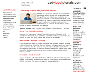 cadvideotutorials.com: Free AutoCad Tutorial Videos
AutoCad Tutorial Videos to support self learners as well as professional designers. We have a frequently updated wide selection of free autocad tutorials available.