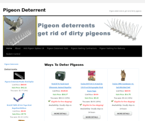 pigeondeterrent.org: Pigeon Deterrent
Pigeon deterrents to get rid of dirty pigeons Pigeon repellents and Pigeon Control