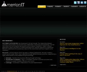 merrionit.com: MerrionIT - Software Development Company, Dublin, Ireland
MerrionIT, a software development company, was founded in 2002 to provide best-in-class software services to the SME sector in Ireland. Over 28 companies have trusted MerrionIT to build core applications. These organisations come from the following sectors:  Education, Banking, Aviation, Hospitality and Social Networking.