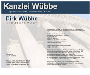 kanzlei-wuebbe.net: Kanzlei Wbbe - Sprengstoffrecht - Waffenrecht - KWKG
