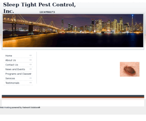 sleeptightsf.com: Bed Bug prep, Sleep Tight Pest Control San Francisco, CA Home
Bay Area Specialist in Bed Bugs