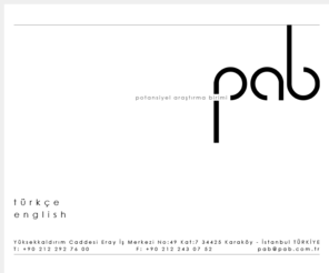 alieray.com: pab
PAB, mimari ve kentsel potansiyelleri esnek araştırma ve tasarım biçimleri aracılığıyla keşfetmeyi ve üretime dökmeyi hedefleyen bir mimarlık oluşumudur. Çokdisiplinli bir üretimi gerekli gören PAB, mimarlığı, çalışmalarının merkezine koyarak, farklı disiplinler ve uzmanlarla işbirliği içinde üretimi amaçlar. 