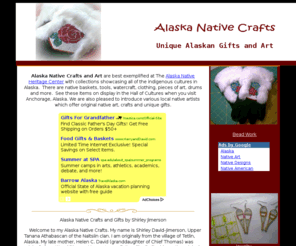 alaskanativecrafts.com: Alaska Native Crafts, Art, and Gifts
Alaska Native crafts and art by Alaskan native artists including fur parkas and gloves, Alaska Native ivory carvings, jewelry, beadwork, and original quilts.