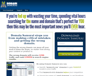 namesamurai.com: Keyword Domain Name - Domain Samurai
Get a good keyword domain today. Discover how easy it is!