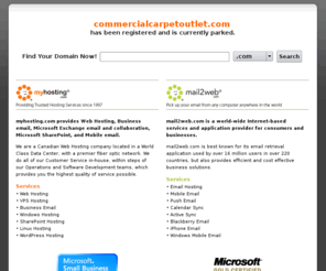 businesscommercialcarpetoutlet.com: myhosting.com Parked Domain | Web Hosting & Email Hosting
Affordable website & domain hosting services for businesses of all sizes. Click here or call 1-866-289-5091 to get your website online today!
