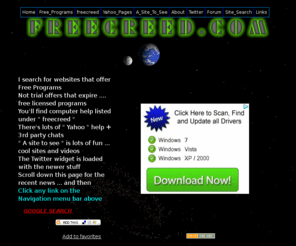 freecreed.com: " F R E E C R E E D . C O M "
get freeware...free programs...and fun stuff