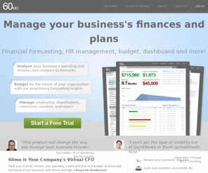 60mo.com: Financial dashboard and forecasting software for your business :: 60mo
60mo is an easy to use financial dashboard and financial forecasting suite that simplifies the management of your business.