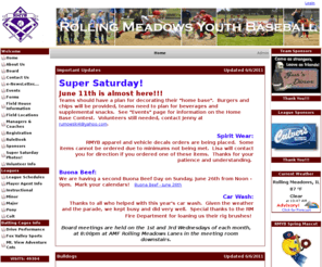 rmyb.org: Rolling Meadows Youth Baseball
Hometeamz.com - Specializes in online sports league websites, team websites, and league management software.  Manage team schedules, game results, automated standing, tournament brackets, field schedules, umpire scheduling, online registration, fundraising, sponsor ads, photos, news, and more.