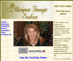 uniqueimagesalon.com: Unique Image Salon - Home Page
Unique Image Hair salon - Styles, updos, Hartland WI, brazilian wax, Haircuts, Perm, hair color, hightlights, semi permanent color, manicure, pedicures, polish toenails, fullset of nails, waxing, make-up 