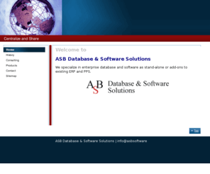 asbsoftware.com: Centralize and Share - Home
Software & Programmierung - Centralize and Share
Datenbankprogrammierung