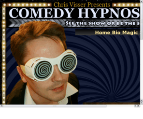 chrisvisser.com: Chris Visser's official magic website
Magician, Hypnotist, Overall Cool Guy. Since a young child Chris has amazed and stunned with his innovative magic and hilarious comedy hypnosis. Grab some popcorn and prepare to launch your soda out of your nose cause Chris Visser is taking over.