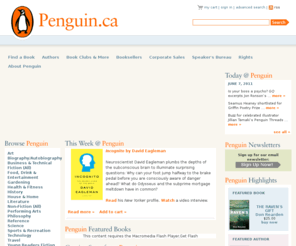 penguin.ca: Penguin Group (Canada) - HOME
The official online book store of Penguin Group (Canada), publishers of literary, fiction, reference, autobiography, academic and classic books.