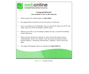 classic-rail.com: Congratulations
Webonline a South African hosting company specialising in web hosting, e-commerce, domain re
gistrations and transfers.