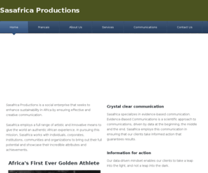 sasafrica.net: Sasafrica Productions - Home
interactive site about africa, sustainability, news, environment, climate change moderated by David John Bwakali