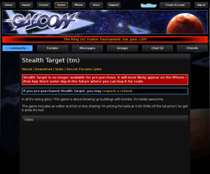 stealthtarget.com: Stealth Target
Galcon is an awesome high-paced multi-player galactic arcade-strategy game. You send swarms of ships from planet to planet to take over the galaxy.