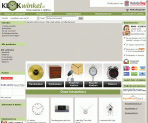 klokwinkel.nl: Klokken koopt u eenvoudig bij - Klokwinkel		
Bestel online een Klok. Diverse Klokken van o.a. Karlsson, Mondaine, Present Time en Jacob Jensen. Eenvoudig besteld en snel thuisbezorgd!