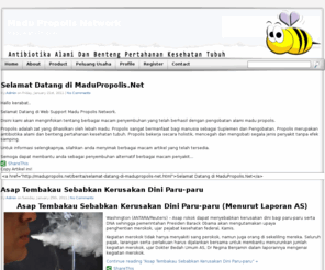 madupropolis.net: PROPOLIS | Madu Asli | Madu Propolis | PROPOLIS Cair | Royal jelly | Bee Pollen
Propolis adalah zat yang dihasilkan oleh lebah madu. Propolis sangat bermanfaat bagi manusia sebagai Suplemen dan Pengobatan. Propolis merupakan antibiotika alami dan benteng pertahanan kesehatan tubuh. Propolis bekerja secara holistik, mencegah dan mengobati segala jenis penyakit tanpa efek samping. 