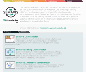 semavis.com: SemaVis Data Visualization Framework
SemaVis Framework eignet sich zum fÃ¼r die Visualisierung von semantischen Daten. Zudem kÃ¶nnen Daten editiert und annotiert werden