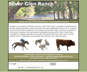 silverglenranch.com: Silver Glen Ranch Berger Picard
Silver Glen Ranch breeders of Berger Picard and they raise Farm Raised Beef that is for sale in whole, half or quarter.