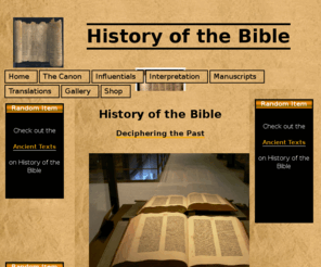 historyofthebible.net: History of the Bible
History of the Bible