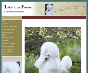 lakeridgestandardpoodles.com: poodles, Lakeridge Farm's Standard Poodles Home
Lakeridge Farm's Standard Poodles