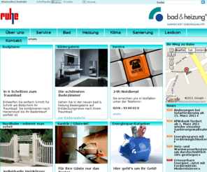 ruhe-haustechnik.de: Bochum - bad & heizung
Ihr kompetenter bad & heizung Partner für die Region Bochum berät Sie gern zu den Themen Bad, Heizung, Klima und Sanierungen.