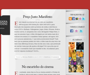marianapandini.com: Mariana Pandini em carne, osso e ideias
Mariana Pandini em carne, osso e ideias