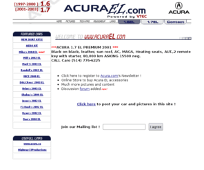 acurael.com: Welcome to www.AcuraEL.com - Acura 1.6 and 1.7 EL
