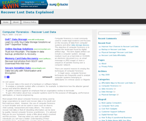 recoverlostdataexplained.com: Recover Lost Data
Explaining and understanding the process to recover lost data and general information for all things data recovery.