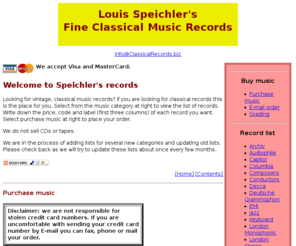 classicalrecords.biz: Louis Speichler's Fine Classical Music Records
Louis Speichler Fine Classical Music Records.
Vintage records for collectors.