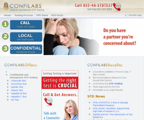 confidentialstdtests.com: STD Testing, Anonymous Aids HIV & STD Tests Confidential STD Test

    Same day anonymous & confidential STD testing for HIV, aids, herpes, chlamydia, gonorrhea and syphilis with confidential STD test results. 
