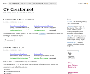 cvcreator.net: CV Creator
Get help with writing your CV