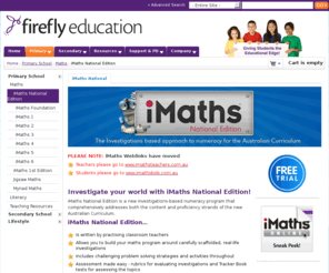 exploringmaths.com: iMaths Home | Ultimate Primary Maths Investigations Program for the Essential Learnings
iMaths is an easy to plan, flexible teaching program that comprehensively addresses both aspects of the Essential Learnings-Knowledge and Understanding and Ways of Working. The engaging iMaths investigations ask students to plan, question, apply their und