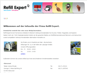 refill-expert.com: Refill-Expert Infoseite
Refill Expert ist ein Full-Service-Anbieter im Bereich von Verbrauchsmaterial für Drucker, Plotter, Faxgeräte und Kopierer