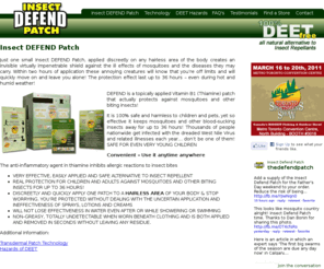 defendinsectpatch.com: Insect DEFEND Patch
The 100% DEET Free, all natural (Vitamin B1) alternative to using mosquito repellant!