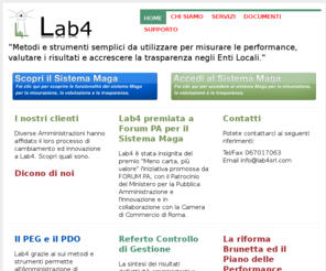 lab4srl.com: Lab4srl.com
Presenta la Società Lab4 e i suoi servizi per l'innovazione ed il cambiamento nella Pubblica Amministrazione Locale