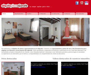 alquilopisosaljarafe.com: alquilopisosaljarafe | pisos alquiler aljarafe | alquilar apartamento aljarafe | alquiler apartamento Olivares | pisos apartamentos aljarafe
Alquiler de pisos y apartamentos en el Aljarafe, completamente amueblados y en perfectas condiciones de uso. de 1 y 2 dormitorios. Nos dedicamos al alquiler y gestin de inmuebles en el Aljarafe.