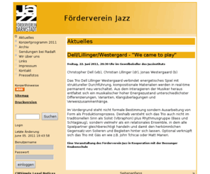 foerderverein-jazz.de: Förderverein Jazz - Aktuelles
Die Homepage des Vereins zur Förderung des zeitgenössischen Jazz