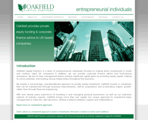 oakfieldcapital.co.uk: Oakfield Capital Partners
Oakfield Capital Partners is a team of entrepreneurial individuals focused on making direct investments in small and medium sized UK companies.