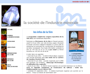 lasim.org: La Société de l'industrie minérale
La site web de la Société de l'industrie minérale, la Sim, lasim.org