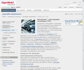 santoprene.info: Santoprene™ thermoplastic vulcanizates (TPVs)
Santoprene™ thermoplastic vulcanizates (TPVs) are high-performance elastomers that combine the best attributes of vulcanized rubber – such as flexibility and low compression set – with the processing ease of thermoplastics.