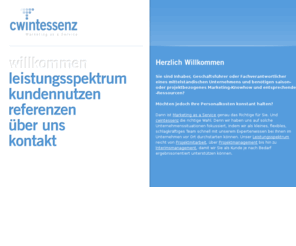 cwintessenz.com: cwintessenz - Marketing as a Service - Willkommen
cwintessenz - Marketing as a Service 