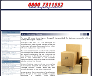 acars.co.uk: Acars Express Despatch - Home
Acars is a leading courier company offering a wide range of delivery services incluing sameday, overnight, frozen and international deliveries. We specialise in delivering fragile and urgent goods., Â For over 25 years Acars Express Despatch has provided the business community with a variety of transport solutions.Th