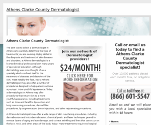 athensclarkecountydermatologist.com: Athens Clarke County Dermatologist
Locate a dermatologist in the Athens Clarke County area and view before and after photos of skin rejuvenation and skin care treatment patients.