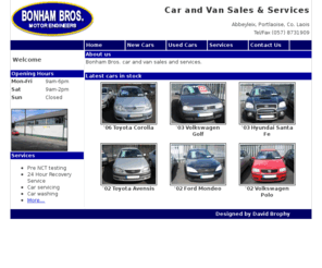 bonhambros.com: Bonhams Bros. - Car and Van Sales & Services - Abbeyleix
Bonhams Bros., Abbeyleix