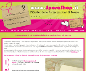 sposashop.com: SposaShop.it - L'Outlet delle Partecipazioni di Nozze e Inviti di Matrimonio
L'Outlet delle Partecipazioni di Nozze e Inviti di Matrimonio