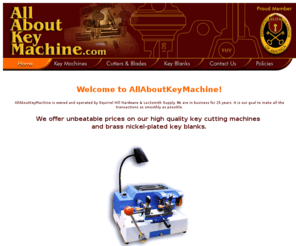 allaboutkey.com: All About Key Machine - high quality key cutting machines and brass nickel-plated key blanks!
Locksmith key cutting machines and key blanks at unbeatable prices.