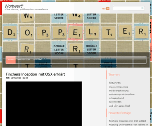 doppelter-wortwert.de: Wortwert² - Medien, Netzkultur und Games
Doppelter Wortwert steht für kritische Ansichten, Analysen und Beobachtungen in der digitalen Welt