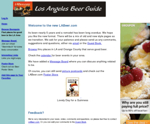 labeer.com: Online guide to Good Beer in LA
The place to find good beer in the Los Angeles area