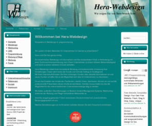 hera-webdesign.de: Hera-Webdesign - Webdesign, Webhosting, Webprogrammierung, Joomla, Templates
Webdesign Erstellung, Programmierung von Webanwendungen, Erstellung von Joomla Templates und Webhosting, Einrichtung eines CMS